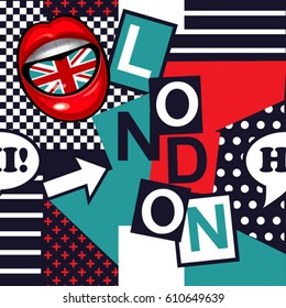 geometric pop art seamless London pattern