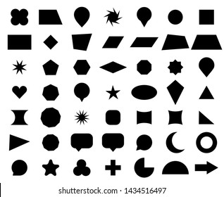 Geometric and popular, universal shapes vector set, collection