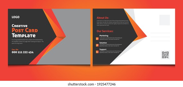 Diseño de postales geométricas. Tarjeta De Correo De Comercialización Corporativa Para Empresas.