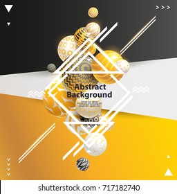 Geometric poster with 3d elements