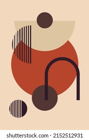 Geometrisches Poster. Abstrakte Drucke und Wanddekor. Moderner minimalistischer neutraler Kunstdruck. Boho Stil.