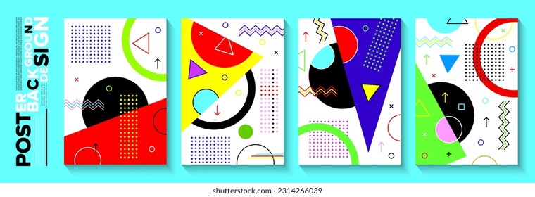 Geometric poster background template design