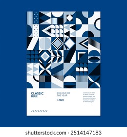 Geometric poster color year 2020 vector design in eps 10