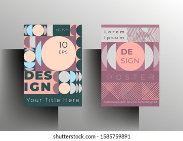 Geometric poster, cover template set. Multicolored modern illustration. Vector 10 EPS.