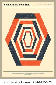 Geometric poster. Creative idea for interior design, postage stamp or cover