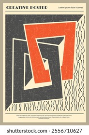 Geometric poster. Creative idea for interior design, postage stamp or cover