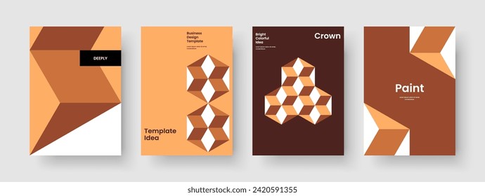 Diseño de afiches geométricos. Plantilla de folleto aislada. Diseño creativo de presentación de negocios. Volante. Informe. Cartel. Portada del libro. Antecedentes. Publicidad. Boletín informativo. Folleto. Cuaderno. Revista