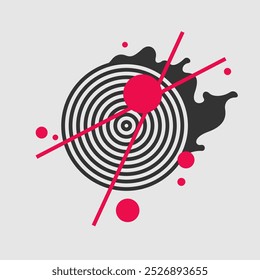 Geometric poster with different shapes. Modern abstract background. Vector illustration.