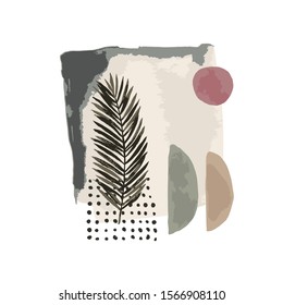Geometric poster with geometric  elements on white background. Abstraction nordic paint print. Scandinavian style. Abstract contemporary modern trendy vector illustration 