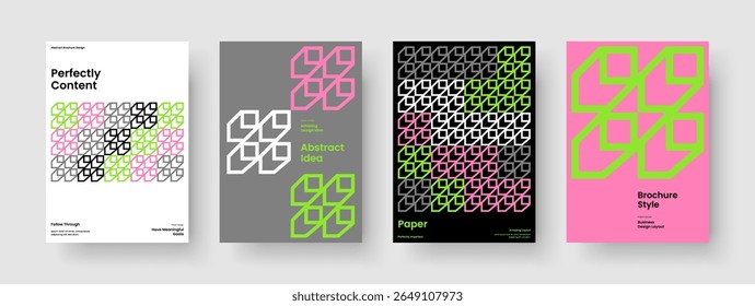 Layout de cartaz geométrico. Modelo de Capa de Livro Criativo. Projeto de relatório abstrato. Faixa. Brochura. Panfleto. Histórico. Apresentação de negócios. Notebook. Identidade da marca. Carteira. Conhecimento manual. Publicidade