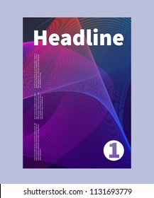 Geometric poster, line poster, banner with lines, abstract line background, gradient blend, futuristic banner. Vector illustration