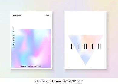 Geometric Poster. Pink Geometry Flyer. Neon Foil. Pastel Screen. Modern Banner. Gradient Presentation. Colourful White Brochure. Purple Geometric Poster