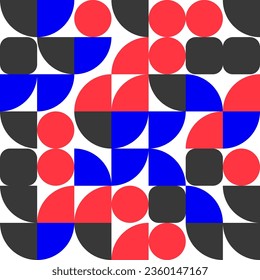 Geometric poster retro brutalist style. color background of abstract shapes. Vector illustration Bauhaus