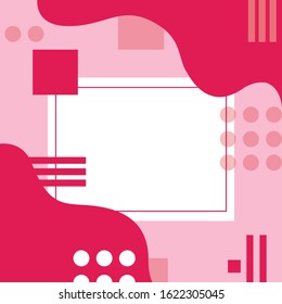 Geometric poster template, abstract shapes, event, sale, cover layout with copy space, pink colors