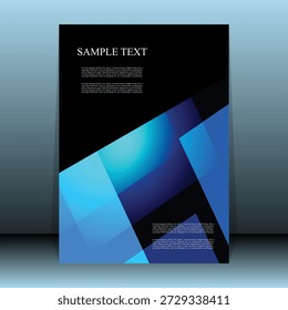 Plantilla geométrica del cartel – fondo azul del degradado con la cabecera negra y los rectángulos Abstractas. Una Plantilla de póster abstracta moderna con rectángulos y Gradientes superpuestos en varios tonos de azul, creando una composición dinámica y en capas. Las secciones superior e inferior incluyen paneles negros con texto de muestra blanco y contenido de marcador de posición, que ofrecen espacio para títulos y texto principal. El diseño limpio y los Elementos geométricos afilados hacen que este diseño sea adecuado para marketing, publicidad, promoción de eventos o materiales informativos. Ideal para su uso en activos de marca, presentaciones comerciales, diseños editoriales y campañas digitales.