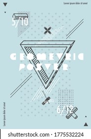 Geometric poster template. Minimalistic Isometric  design