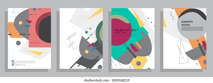 Geometric poster templates. Modern abstract design. Esp10 vector.