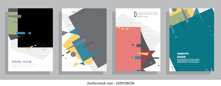 Geometric poster templates. Modern abstract design. Esp10 vector.