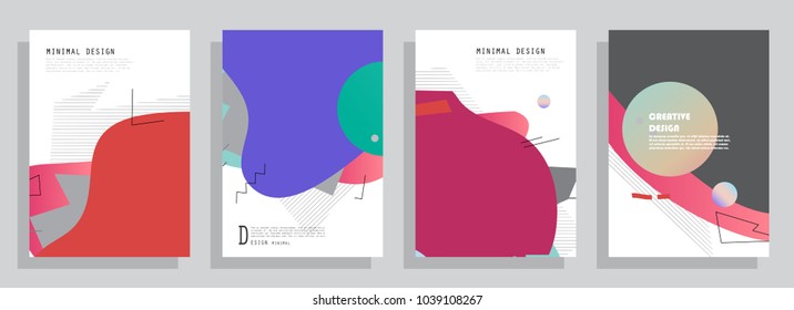 Geometric poster templates. Modern abstract design. Esp10 vector.