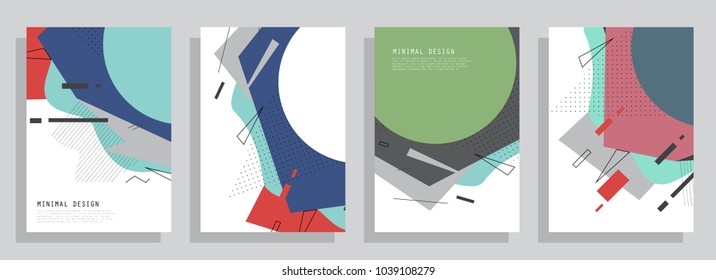 Geometric poster templates. Modern abstract design. Esp10 vector.