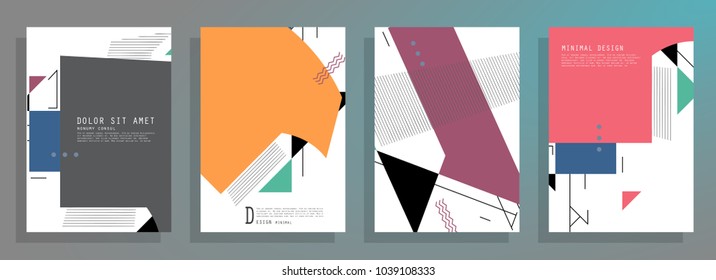 Geometric poster templates. Modern abstract design. Esp10 vector.