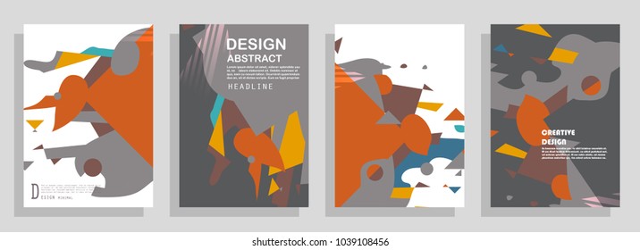 Geometric poster templates. Modern abstract design. Esp10 vector.