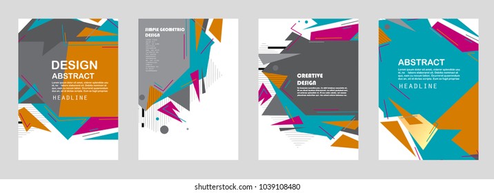 Geometric poster templates. Modern abstract design. Esp10 vector.