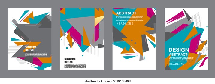 Geometric poster templates. Modern abstract design. Esp10 vector.