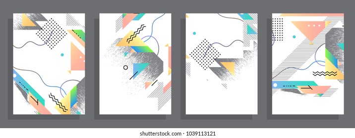 Geometric poster templates. Modern abstract design. Esp10 vector.