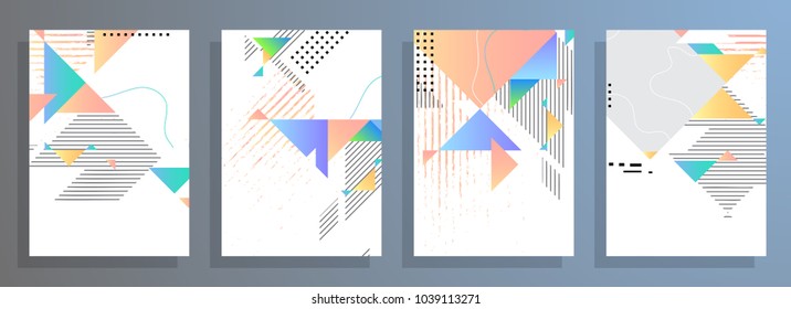 Geometric poster templates. Modern abstract design. Esp10 vector.