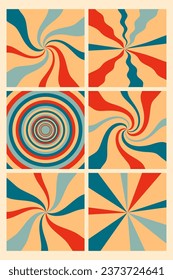 Geometric poster in trendy retro brutalist style with color wavy forms. Simple template for posters, covers, stickers. Trendy vector illustration.