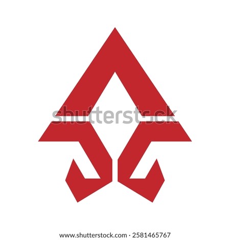 Geometric Power Emblem – Red Abstract Symbol