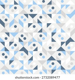 Geometric precision aesthetic, color block tessellation modern seamless vector patterns. Neutral retro colors. Repeatable design for fabric collection, wallpapers,