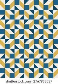 Geometric precision aesthetic, color block tessellation modern seamless vector patterns