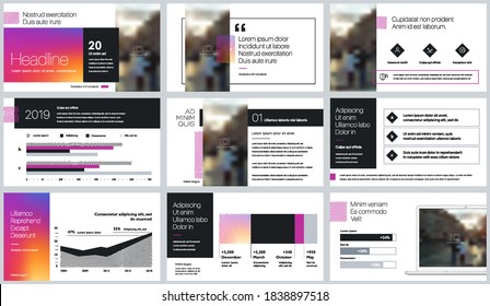 Geometric Presentation Element Templates. Vector infographics. For use in Presentation, Flyer and Leaflet, SEO, Marketing, Webinar Landing Page Template, Website Design, Banner.