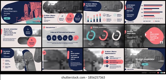 Geometric Presentation Element Templates. Vector infographics. For use in Presentation, Flyer and Leaflet, SEO, Marketing, Webinar Landing Page Template, Website Design, Banner.