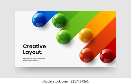 Geometric presentation vector design layout. Modern 3D balls site screen template.