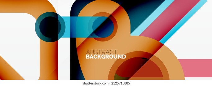 Geometric primitives. Lines, circles abstract background