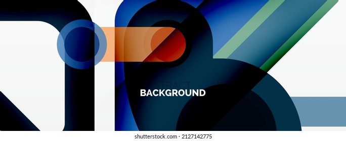 Geometric primitives. Lines, circles abstract background