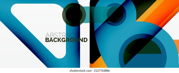 Geometric primitives. Lines, circles abstract background