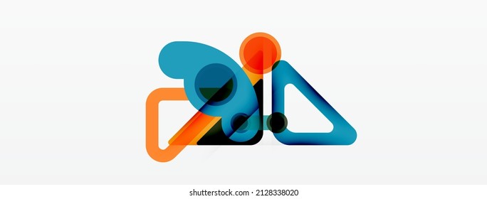 Geometric primitives. Lines, circles abstract background