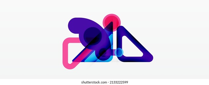 Geometric primitives. Lines, circles abstract background