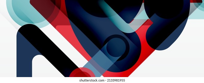 Geometric primitives. Lines, circles abstract background