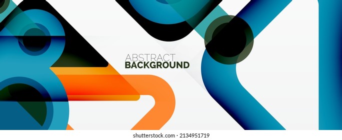 Geometric primitives. Lines, circles abstract background