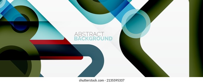 Geometric primitives. Lines, circles abstract background