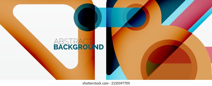 Geometric primitives. Lines, circles abstract background