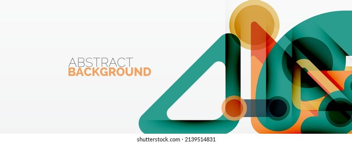 Geometric primitives. Lines, circles abstract background