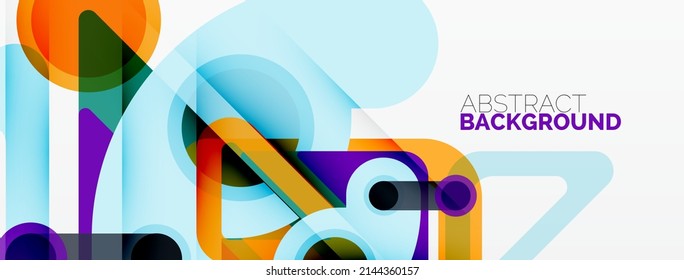 Geometric primitives. Lines, circles abstract background