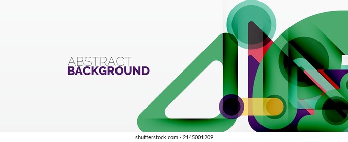 Geometric primitives. Lines, circles abstract background
