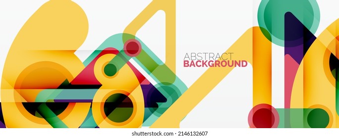 Geometric primitives. Lines, circles abstract background